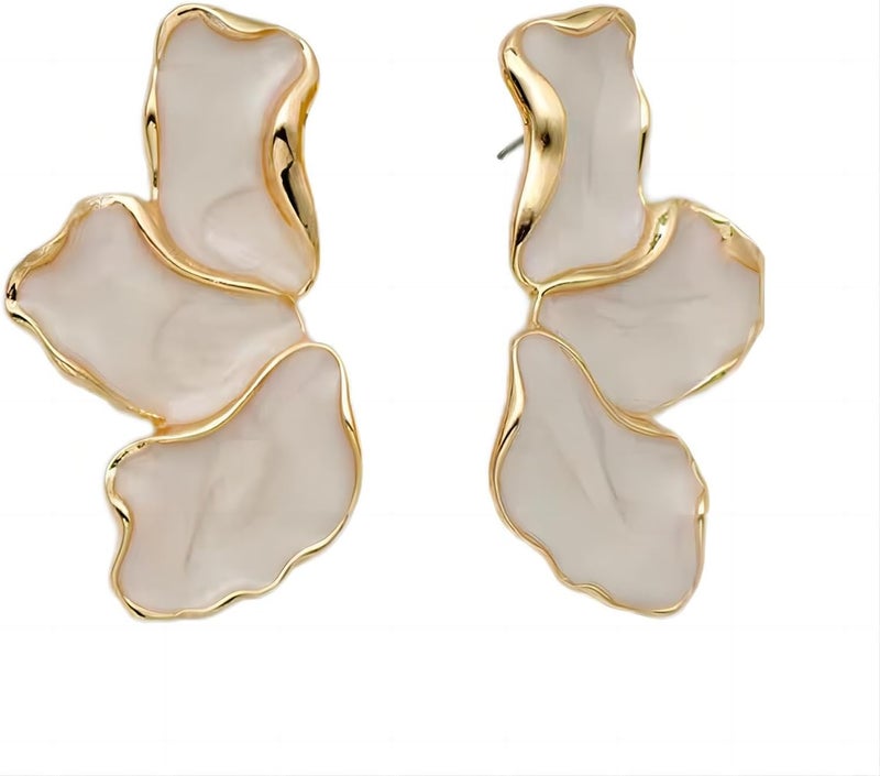 EXPHAIN Irregular Petal Earring For Women Stainless Steel Unique Statement Flower Dangle Earrings Trendy Jewelry Gift - Image 1